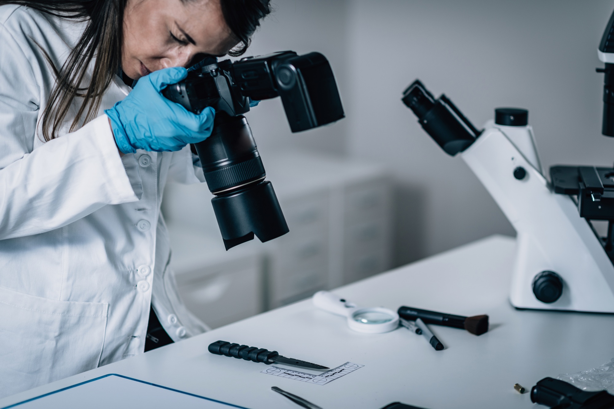 analyzing handwriting samples in lab setting